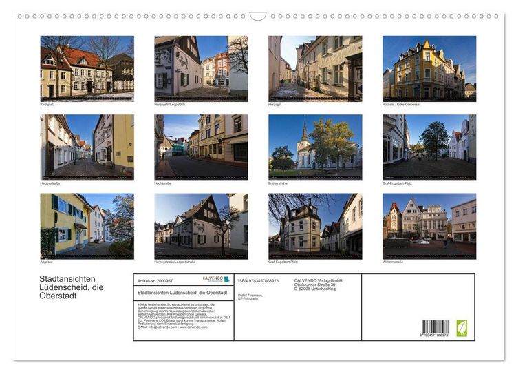 Produktbild: Stadtansichten L&uuml;denscheid, die Oberstadt (Wandkalender 2026 DIN A2 quer), CALVENDO Monatskalender
