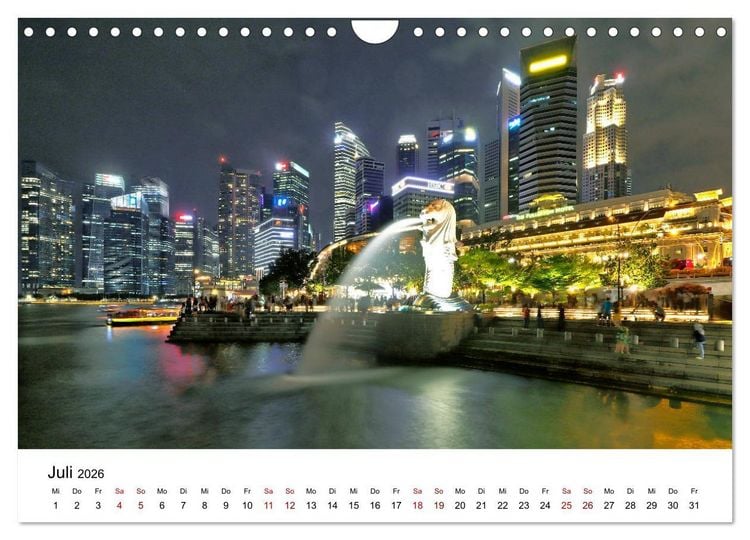 Produktbild: Singapur - Perle S&uuml;dostasiens (Wandkalender 2026 DIN A4 quer), CALVENDO Monatskalender