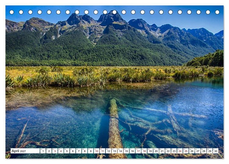 Produktbild: Neuseeland - Die sch&ouml;nsten Orte am anderen Ende der Welt (Tischkalender 2027 DIN A5 quer), CALVENDO Monatskalender