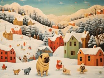Produktbild: CALVENDO Puzzle Hunde spielen in einer Winterlandschaft lustig im Schnee | 1000 Teile Lege-Gr&ouml;&szlig;e 64x48cm Foto-Puzzle f&uuml;r gl&uuml;ckliche Stunden