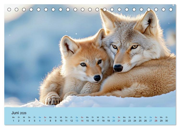 Produktbild: Tierkinder in Eis und Schnee (Tischkalender 2026 DIN A5 quer), CALVENDO Monatskalender