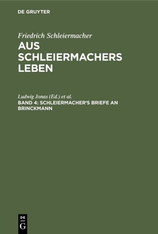 Produktbild: Schleiermacher's Briefe an Brinckmann