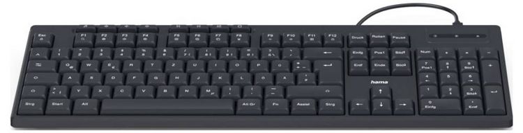 Produktbild: Hama CK-200 USB Tastatur Deutsch, QWERTZ Schwarz Multimediatasten