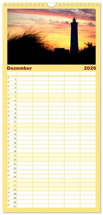 Produktbild: Familienplaner 2026 - Leuchtt&uuml;rme PUR mit 5 Spalten (Wandkalender, 21 x 45 cm) CALVENDO