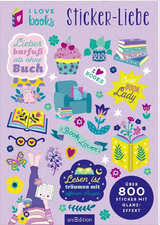Produktbild: I Love Books &ndash; Sticker-Liebe