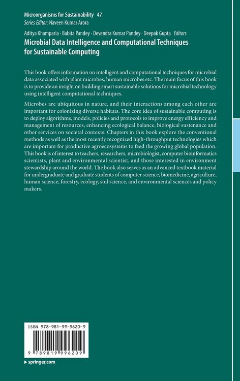 Produktbild: Microbial Data Intelligence and Computational Techniques for Sustainable Computing