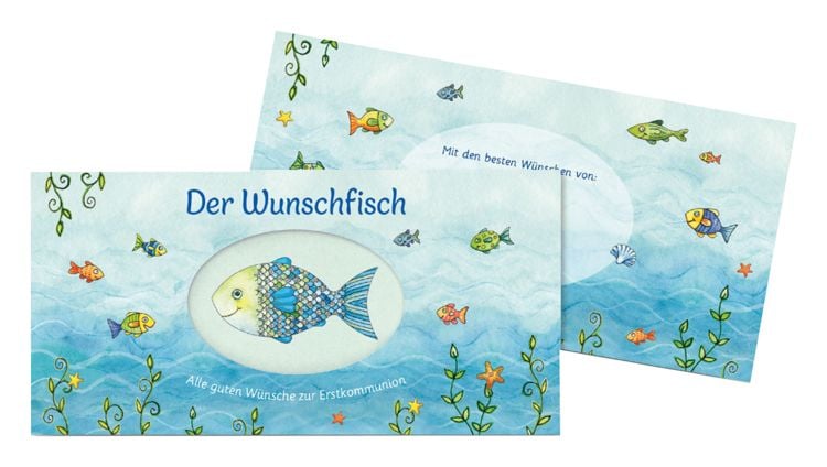 Produktbild: Der Wunschfisch. Alle guten W&uuml;nsche zur Erstkommunion &ndash; Kuvert f&uuml;r ein Gutschein- und Geldgeschenk