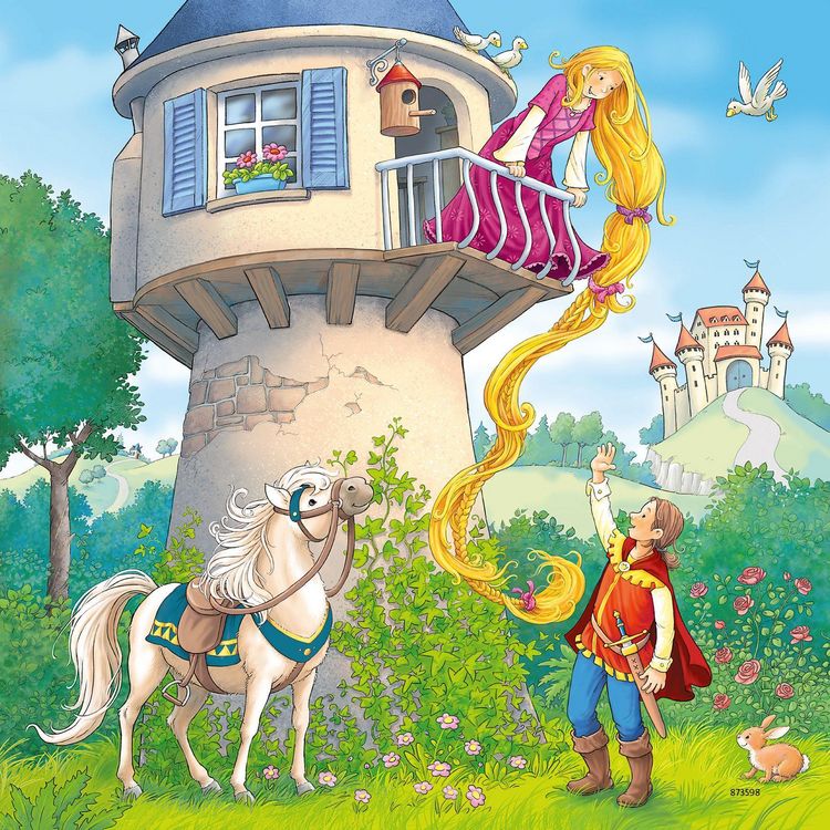 Produktbild: Puzzle Ravensburger Rapunzel, Rotk&auml;ppchen & der Froschk&ouml;nig 3 X 49 Teile