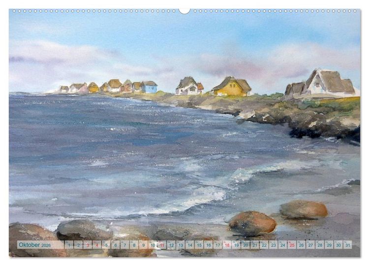 Produktbild: Heiligenhafen in Aquarell (Wandkalender 2026 DIN A2 quer), CALVENDO Monatskalender