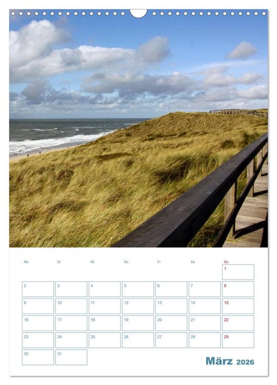 Produktbild: Sylter D&uuml;nen (Wandkalender 2026 DIN A3 hoch), CALVENDO Monatskalender