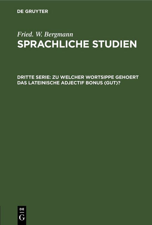 Produktbild: Zu welcher Wortsippe gehoert das lateinische adjectif bonus (gut)?