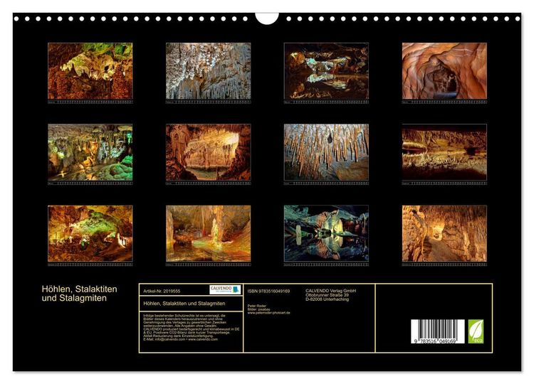 Produktbild: H&ouml;hlen, Stalaktiten und Stalagmiten (Wandkalender 2026 DIN A3 quer), CALVENDO Monatskalender