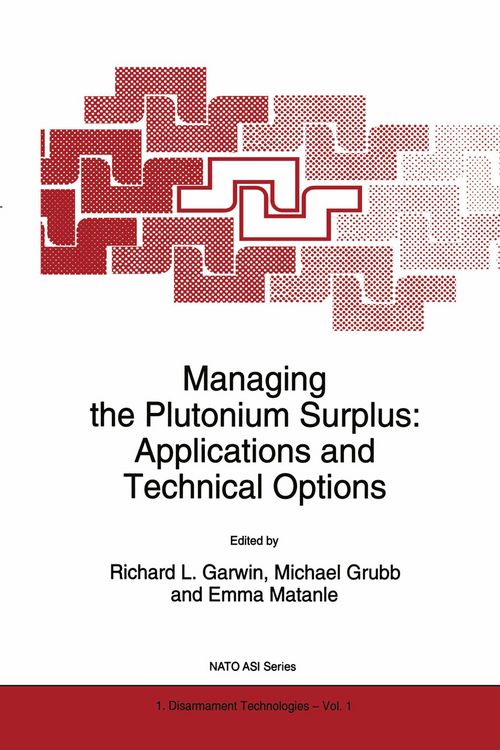 Produktbild: Managing the Plutonium Surplus: Applications and Technical Options