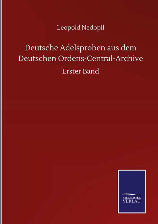 Produktbild: Deutsche Adelsproben aus dem Deutschen Ordens-Central-Archive