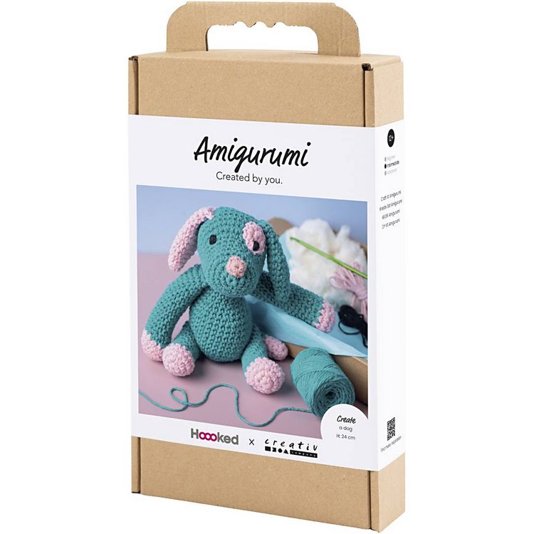 Produktbild: Creativ Company Kreativ Set Amigurumi, Welpe, Pastellpink, Dunkelt&uuml;rkis
