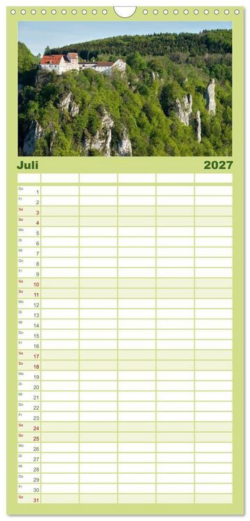 Produktbild: Familienplaner 2027 - Das Donautal - Wanderparadies auf der Schw&auml;bischen Alb mit 5 Spalten (Wandkalender, 21 x 45 cm) CALVENDO