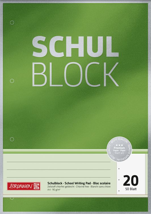 Produktbild: Brunnen Schulbl A4 90g 50Bl Lin20 Premium