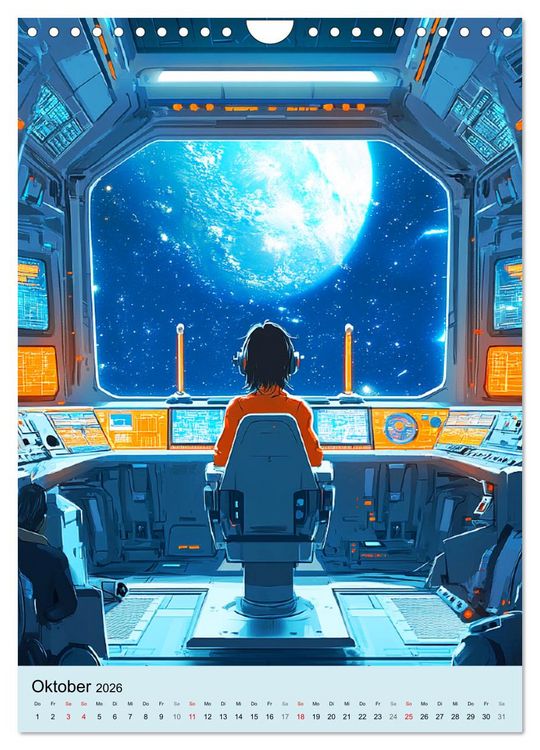 Produktbild: Im Weltall. Manga-Astronauten auf Mission (Wandkalender 2026 DIN A4 hoch), CALVENDO Monatskalender
