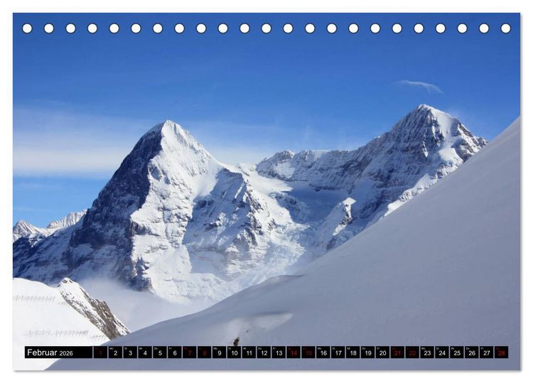 Produktbild: Eiger, M&ouml;nch und Jungfrau 2026 (Tischkalender 2026 DIN A5 quer), CALVENDO Monatskalender