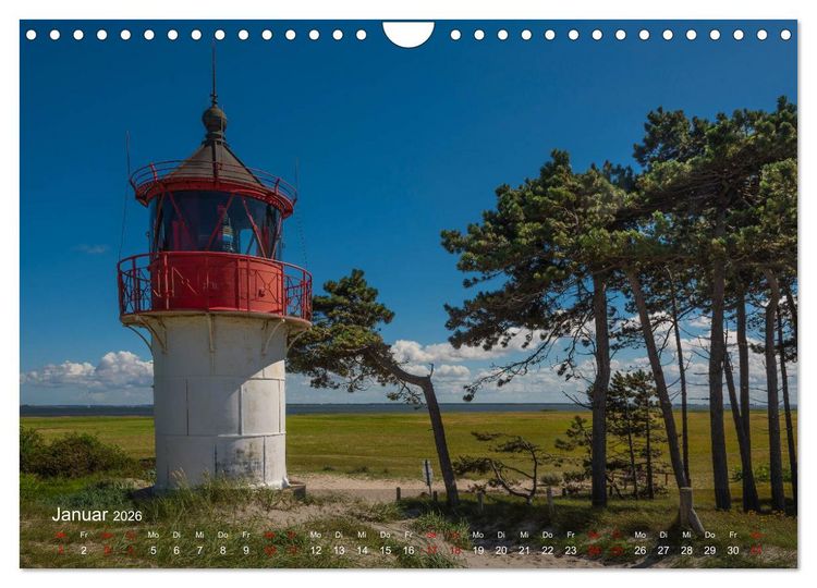 Produktbild: Die sch&ouml;nsten Leuchtt&uuml;rme - Deutsche Ostsee (Wandkalender 2026 DIN A4 quer), CALVENDO Monatskalender