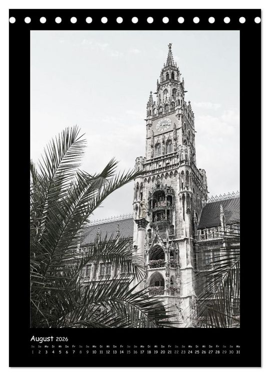 Produktbild: Liebenswertes M&uuml;nchen 2026 - Stilisierte Fotografien in schwarzwei&szlig; (Tischkalender 2026 DIN A5 hoch), CALVENDO Monatskalender