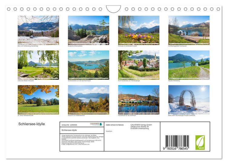Produktbild: Schliersee-Idylle (Wandkalender 2027 DIN A4 quer), CALVENDO Monatskalender