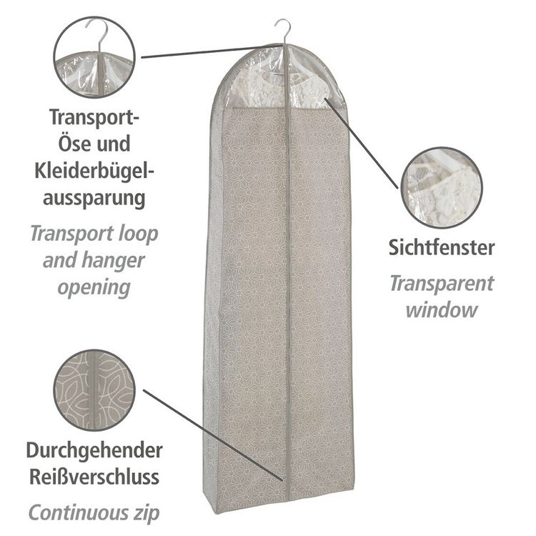 Produktbild: Kleidersack Balance 180 x 60 cm, 2er Set, atmungsaktiv