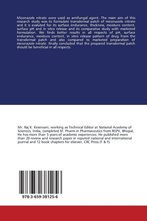 Produktbild: Miconazole Nitrate Transdermal Patches: Designing and Evaluations