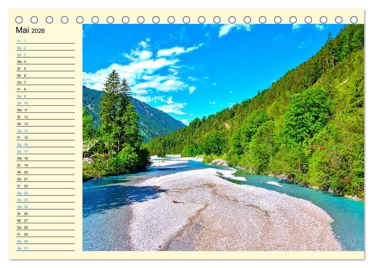 Produktbild: Bayern - Idylle zwischen Allg&auml;u und Bayerischen Alpen (Tischkalender 2026 DIN A5 quer), CALVENDO Monatskalender