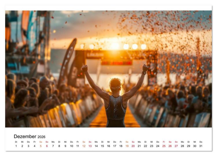 Produktbild: Triathlon - Grenzen verschieben (Wandkalender 2026 DIN A3 quer), CALVENDO Monatskalender