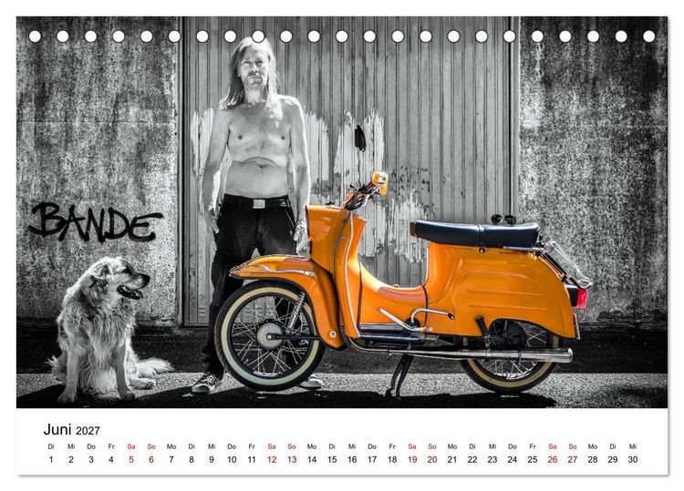 Produktbild: Echte M&auml;nner, coole Mopeds (Tischkalender 2027 DIN A5 quer), CALVENDO Monatskalender