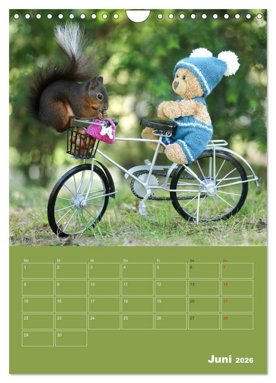 Produktbild: Eichh&ouml;rnchen - Abenteuer mit Freund Teddy (Wandkalender 2026 DIN A4 hoch), CALVENDO Monatskalender
