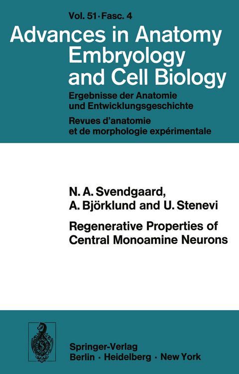Produktbild: Regenerative Properties of Central Monoamine Neurons