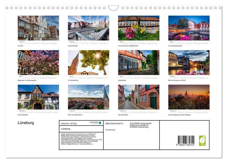 Produktbild: L&uuml;neburg (Wandkalender 2026 DIN A3 quer), CALVENDO Monatskalender