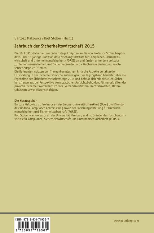 Produktbild: Jahrbuch der Sicherheitswirtschaft 2015