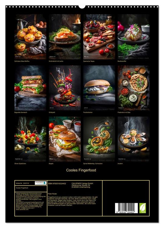Produktbild: Cooles Fingerfood (hochwertiger Premium Wandkalender 2026 DIN A2 hoch), Kunstdruck in Hochglanz