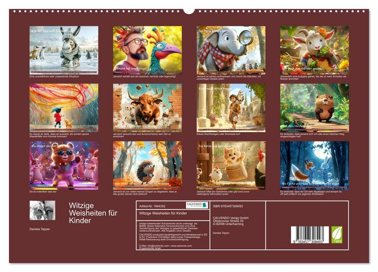 Produktbild: Witzige Weisheiten f&uuml;r Kinder (hochwertiger Premium Wandkalender 2026 DIN A2 quer), Kunstdruck in Hochglanz