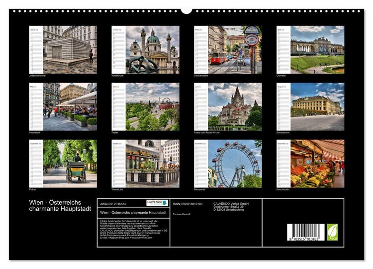 Produktbild: Wien - &Ouml;sterreichs charmante Hauptstadt (hochwertiger Premium Wandkalender 2026 DIN A2 quer), Kunstdruck in Hochglanz