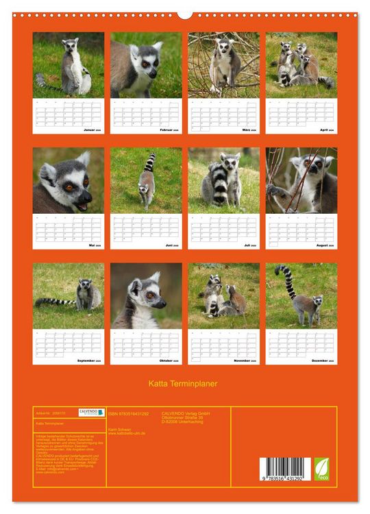 Produktbild: Katta Terminplaner (hochwertiger Premium Wandkalender 2026 DIN A2 hoch), Kunstdruck in Hochglanz
