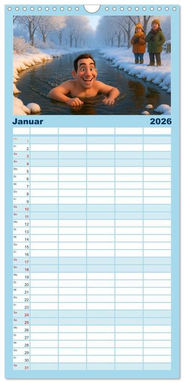 Produktbild: Familienplaner 2026 - K&auml;lteanbeter mit 5 Spalten (Wandkalender, 21 x 45 cm) CALVENDO