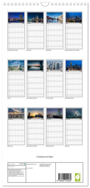 Produktbild: Familienplaner 2026 - Frankfurt am Main mit 5 Spalten (Wandkalender, 21 x 45 cm) CALVENDO