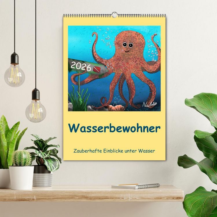 Produktbild: Wasserbewohner (Wandkalender 2026 DIN A2 hoch), CALVENDO Monatskalender