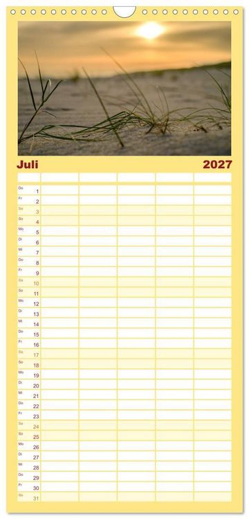 Produktbild: Familienplaner 2027 - feeling Sylt mit 5 Spalten (Wandkalender, 21 x 45 cm) CALVENDO