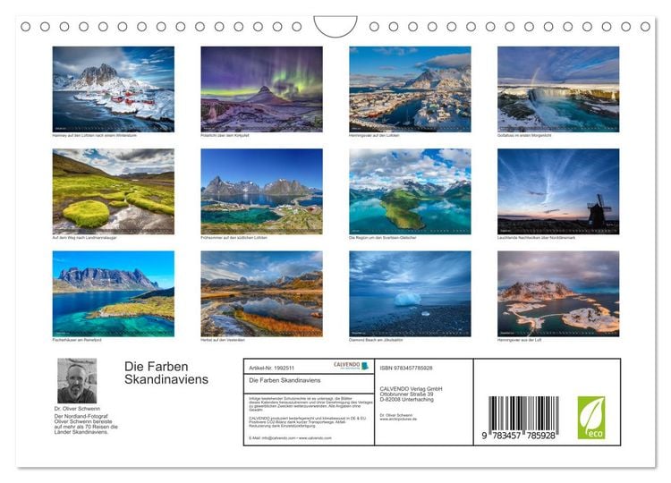 Produktbild: Die Farben Skandinaviens (Wandkalender 2026 DIN A4 quer), CALVENDO Monatskalender
