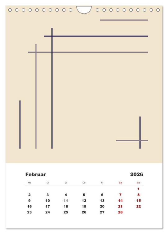 Produktbild: GeoArt - geometrische Formen (Wandkalender 2026 DIN A4 hoch), CALVENDO Monatskalender