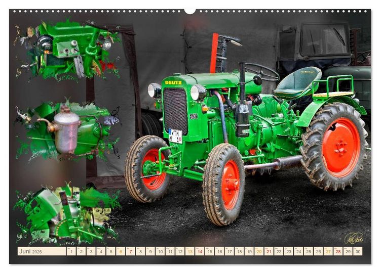 Produktbild: Oldtimer - Traktoren Parade (hochwertiger Premium Wandkalender 2026 DIN A2 quer), Kunstdruck in Hochglanz