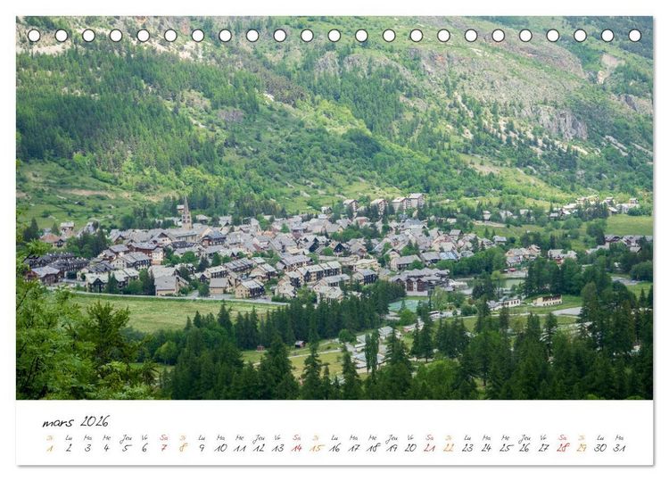 Produktbild: Sur la route des Grandes Alpes, la vall&eacute;e de la Guisane (Calendrier de bureau 2026 DIN A5 vertical), CALVENDO calendrier mensuel