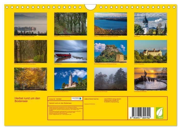 Produktbild: Herbst rund um den Bodensee (Wandkalender 2026 DIN A4 quer), CALVENDO Monatskalender