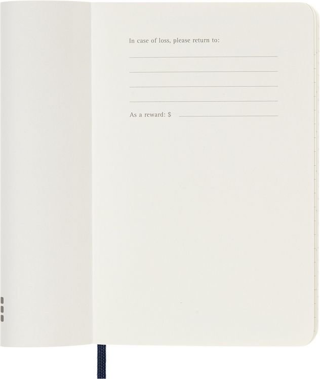 Moleskine 12 Monate Wochen Notizkalender 2026, Pocket/A6, 1 Wo = 1 Seite, rechts linierte Seite, Weicher Einband, Saphir