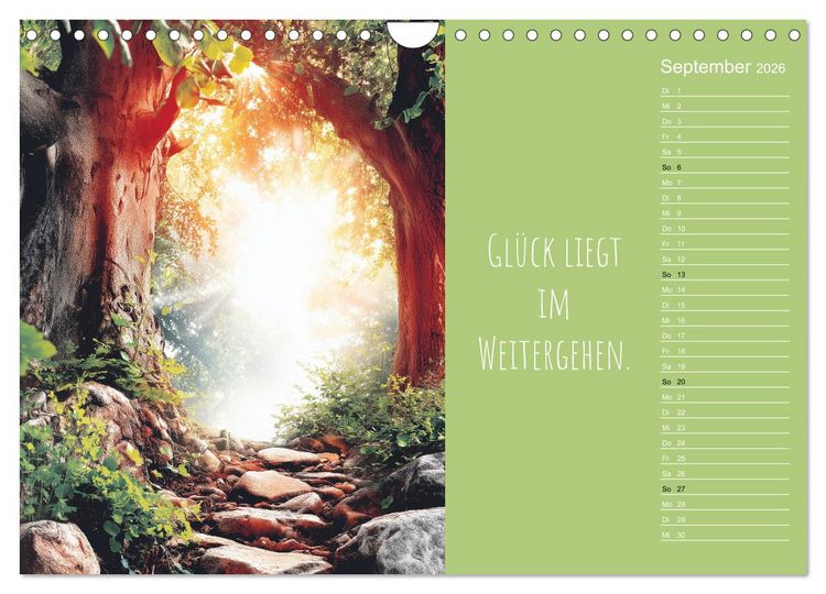 Produktbild: Eine Portion Gl&uuml;ck - Motivationskalender f&uuml;rs ganze Jahr (Wandkalender 2026 DIN A4 quer), CALVENDO Monatskalender
